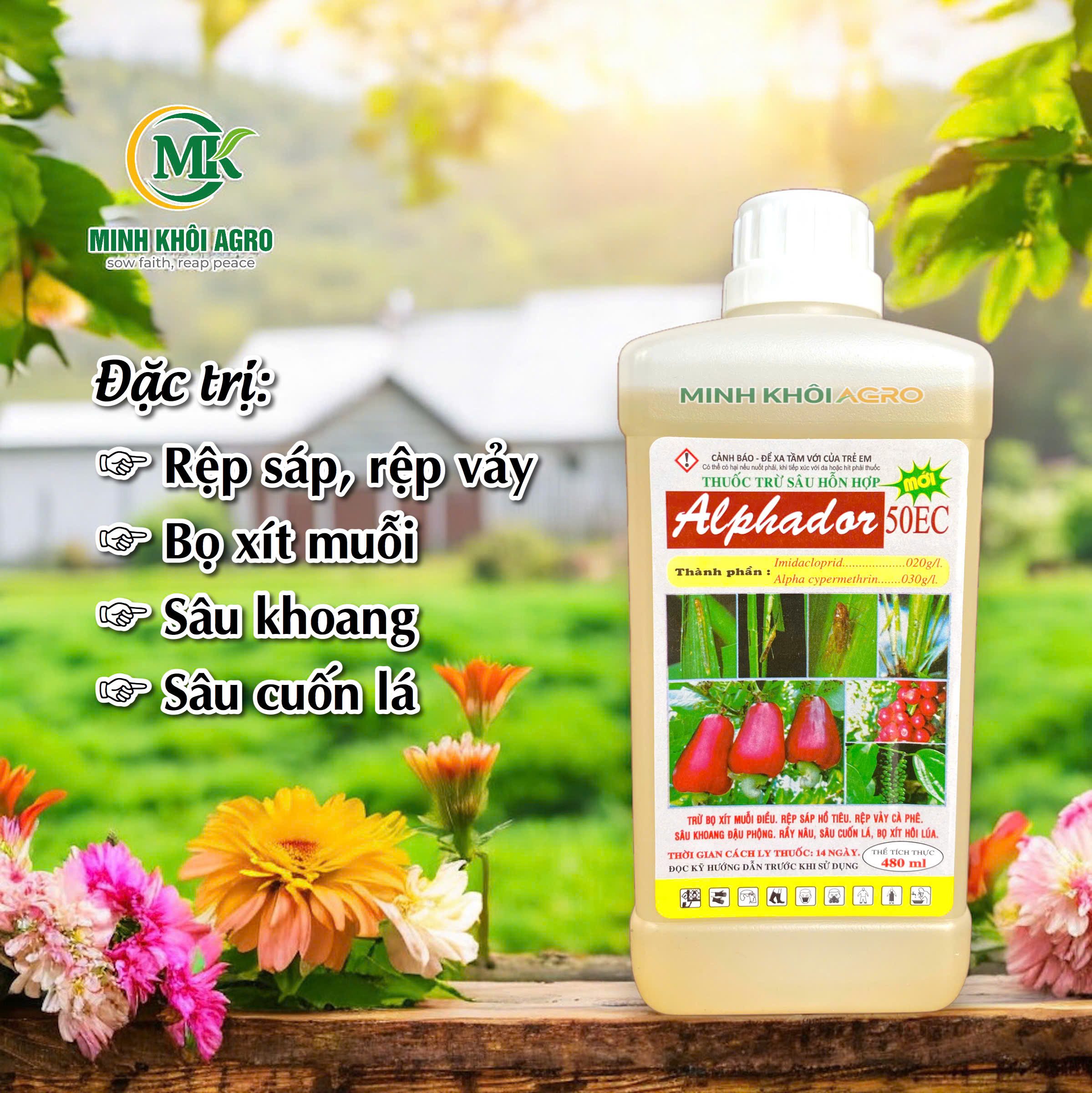 Thuốc trừ sâu Alphador 50EC - Chai 480ml